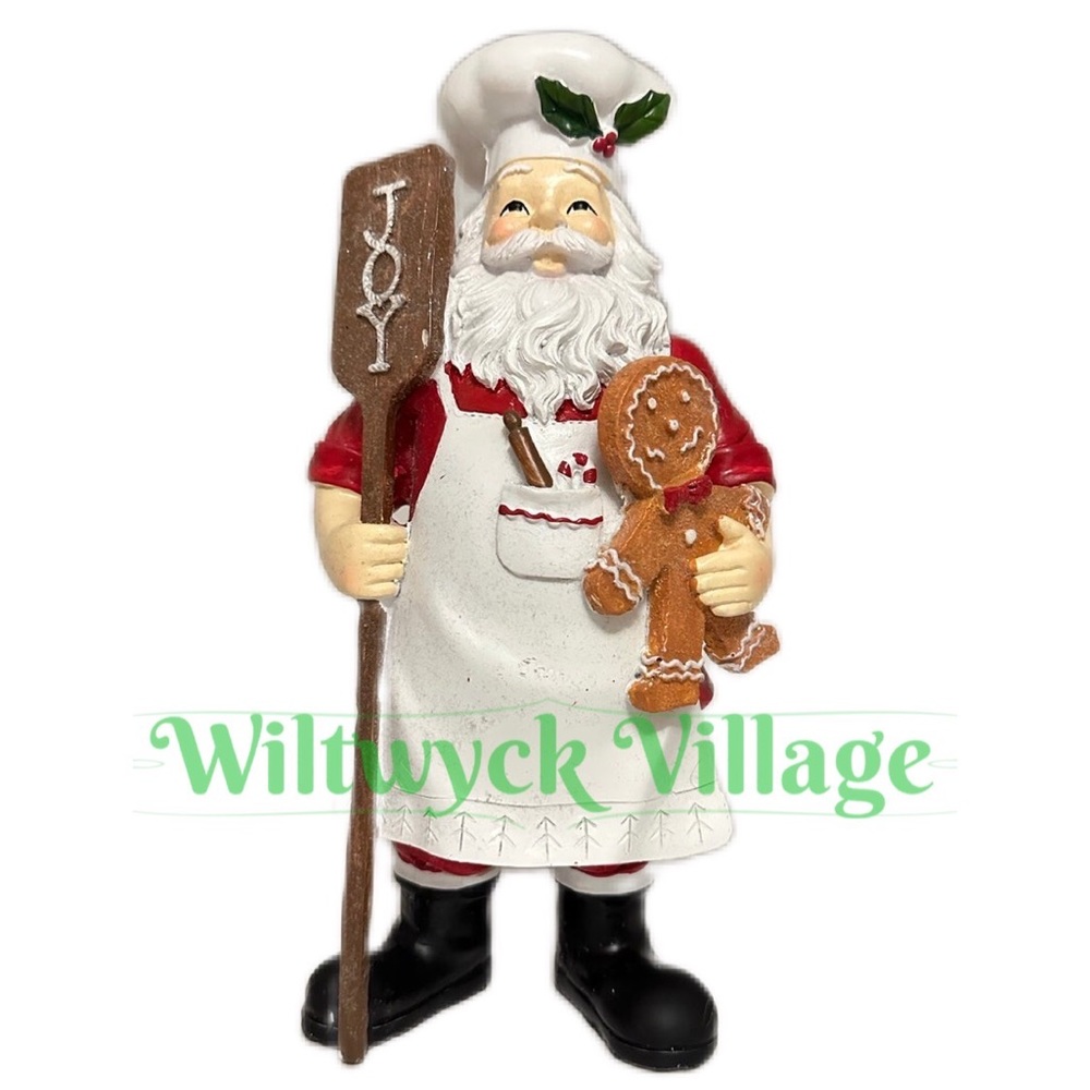Baker Santa Claus Christmas Joy Figure With Gingerbread Cookie